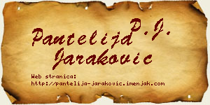 Pantelija Jaraković vizit kartica